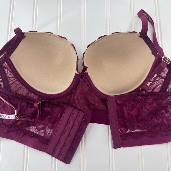Daisy Fuentes Lace Pushup Long Line Bra Size 34B - Picture 5 of 12